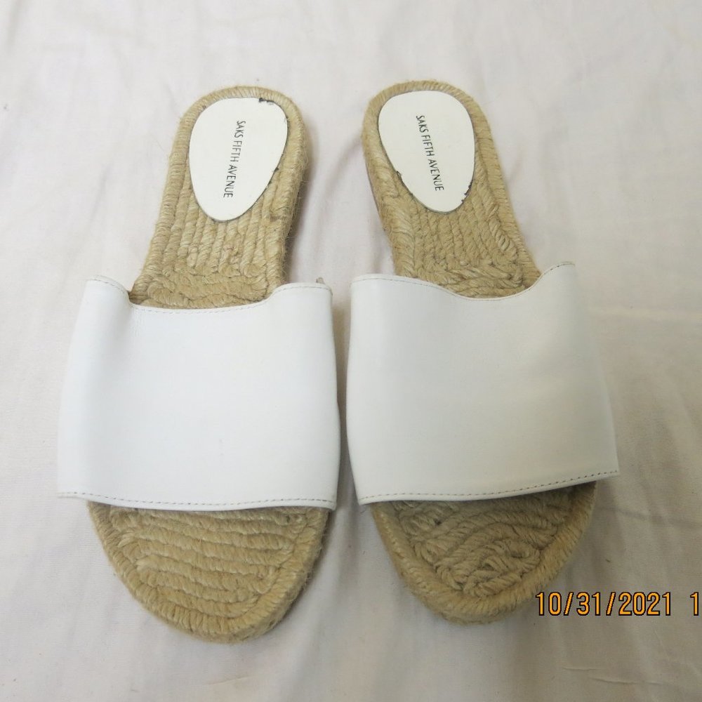 White slip on sandal